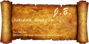 Jakubek Beatrix névjegykártya