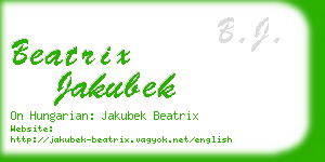 beatrix jakubek business card